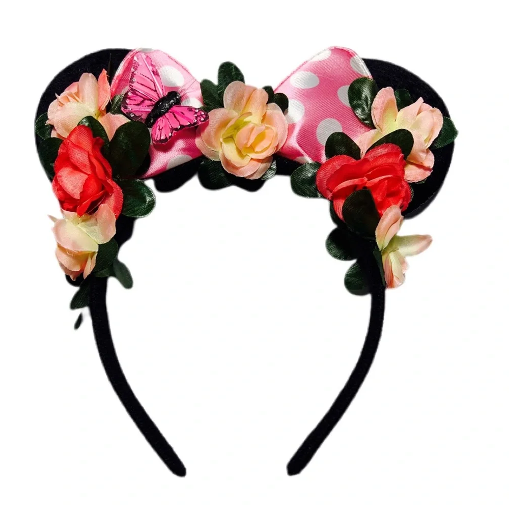 Kids Minnie Ears Flower Crown Handcrafted 3/$15.00 Three piece Bundle - Picture 1 of 3